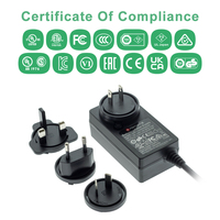 Alimentation 24 V 2A 2.5A DC 48W Adaptateur secteur 100-240V à DC 24 Volt 2 Amp 4 prises interchangeables pour caméra CCTV 24 V LED