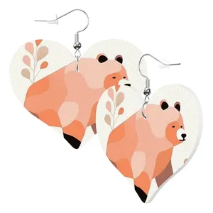 Boucles d'oreilles en cuir en forme de cœur - Product Image 3