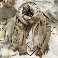 Écharpe-châle unisexe en viscose dégradée, style coréen, à rayures artistiques en coton, longue, pour voyage, décontractée, pour adulte