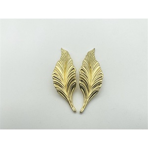 Popular Zinc Alloy Modern Bronze Bright Silver <b>Black</b> Leaves Symmetrical Cabinet Door Drawer Handle Lightweight - Product Image 2