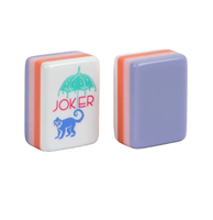Mahjong Ultra Premium Deluxe, jeu de tuiles de mahjong en acrylique violet de 160 pièces, style américain, pour le divertissement à domicile, jeu familial