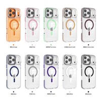 Coque de protection transparente magnétique anti-chute avec support d'objectif pour iPhone 18 Pro Max, compatible avec les coques de téléphone iPhone 17, 16, 15, 14, 13