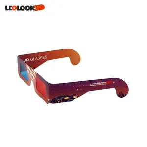 Precio barato anaglifo gafas 3D Diseño personalizado Rojo Azul Gafas de papel 3D para TV DVD video y regalos promocionales