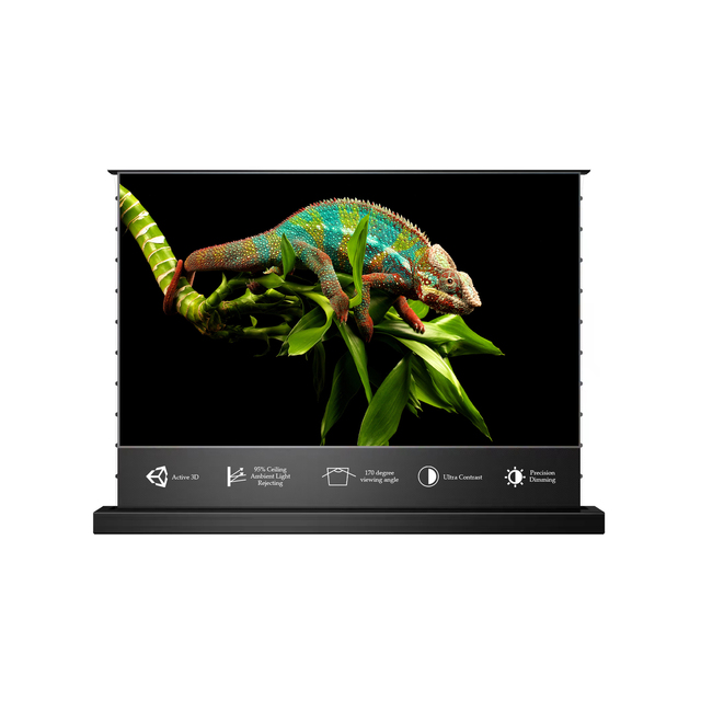 2026 MAX 72inch 4K/8K White Cinema Laser TV Projection Screens Motorized Floor Rising Projector Screen Home Theater Video System