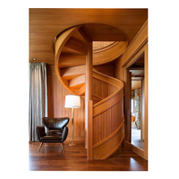 Escalier d'escalier Design moderne de qualité supérieure Utilisé Prix d'escalier en acier en colimaçon ouvert avec marches d'escalier en bois massif