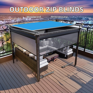 Persiana Enrollable ZSTARR Motorizada Eléctrica Horizontal <span class=keywords><strong>Antimosquitos</strong></span>, Resistente al Viento, de Tela, para Exteriores, Patio, Balcón, con Cierre Lateral - Product Image 2