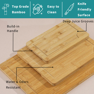 Tùy chỉnh nhà bếp gỗ tre thớt cắt khối Bộ 3 - Product Image 2