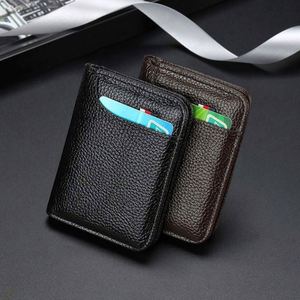Cartera de Tarjetas de Crédito Mini Ultrafina de PU Suave, Tarjetero Delgado y Pequeño para Hombre - Product Image 1