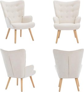 New Design Accent Solid Color Fabric Living Room Wood Legs Sofa <strong>Chair</strong> <strong>Arm</strong> <strong>Chair</strong> With High <strong>Wing</strong> <strong>Back</strong> - Product Image 5