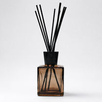 Flacon diffuseur carré en verre noir 100 ml avec bouchon à vis pour parfum, sérum de soin et aromathérapie