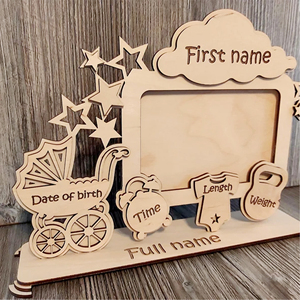 Cadre photo personnalisé pour nouveau-né, <span class=keywords><strong>cadeau</strong></span> d'annonce de <span class=keywords><strong>naissance</strong></span> pour les nouveaux parents - Product Image 4