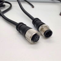 IP67 étanche IEC M12 6 broches un Code mâle femelle prise avec fil 22AWG 1m 3m 5m M12 connecteur câble pour équipement d'automatisation