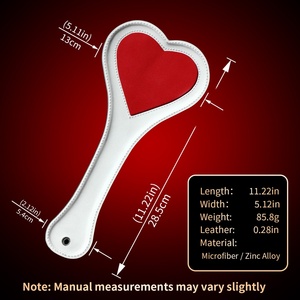 M-P4003 Paleta BDSM de Cuero en Forma de Corazón con Púas para Castigo de Parejas, Juego de Picardías Intenso, Paleta BDSM de Cuero Liso - Product Image 6