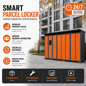 Casier de livraison électronique pour <span class=keywords><strong>colis</strong></span> avec écran tactile, conception résistante aux intempéries pour la gestion immobilière et la responsabilité de <span class=keywords><strong>suivi</strong></span> des <span class=keywords><strong>colis</strong></span> - Product Image 1