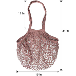 Sac de courses en filet de coton pur réutilisable, personnalisable avec poignées, idéal pour légumes, fruits et courses - Vente en gros - Product Image 4