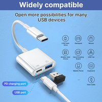 Adaptador Usb Otg 2 en 1 para iPhone, teclado de ratón, carga rápida, disco U, cámara, lector de tarjetas, convertidor de datos