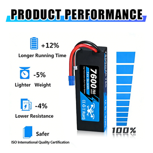 Hartschalen-Halbfestkörper-LiPo-Akku 2S 7,4V 7600mAh/8000mAh 75C Hochleistungs-Deans-Stecker für RC-Autos, Trucks, Boote, Buggys, Crawler - Product Image 3