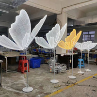 Lampe de sol papillon luminescent géant à LED, éclairage de chemin pour mariage, décoration d'événements
