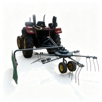 Râteau à foin rotatif Runshine RXHY2500, largeur de travail de 2,5 m, entraînement par prise de force, 18-50 ch, monté sur tracteur, boîte de vitesses pour petite ferme
