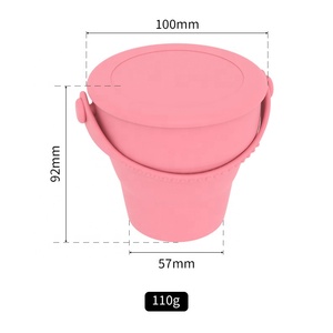 Tasse à collation pliable en silicone pour bébé OEM ODM, récipient de rangement pour collations pour enfants avec couvercle - Product Image 5