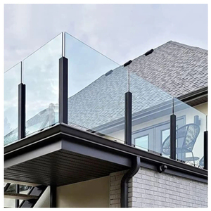 Rampe en aluminium avec protection en verre Main courante en métal sans cadre pour la sécurité de l'escalier Piscine Terrasse Appartement avec finition miroir - Product Image 6