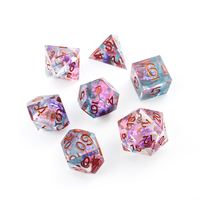 Ensemble de dés en résine DND, motif floral, polyédriques, pour jeux de rôle, OEM
