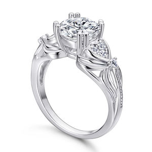 925 Sterling Silber 2 Karat Moissan ite Retro Ring Mode Klassisches süßes Design High-End Luxus Nische Geschenk für Damen - Product Image 4