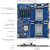 全新技嘉 MD72-HB3 E-ATX LGA4189 服务器主板 4 通道 DDR4 128GB SATA 6 Gen4 扩展槽，支持双路第 3 代英特尔处理器