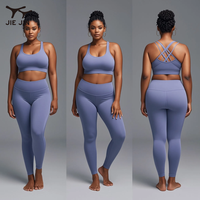 JIEJIN Vêtements de fitness et de yoga personnalisés, Ensembles d'entraînement et de yoga pour femmes grande taille avec contrôle du ventre