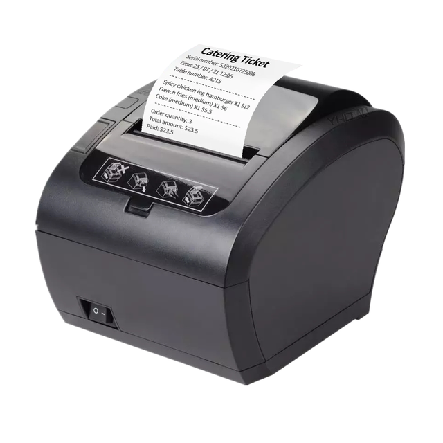 YHD-80C Direct Thermal Receipt Printer 80mm with Auto Cutter Support Cash Drawer USB Serial Ethernet LAN Sticker POS Thermal Pri