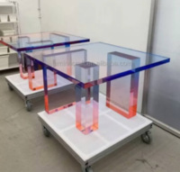 Meubles en acrylique bon marché, chaise, étagère, couleur, tout transparent, tables à manger