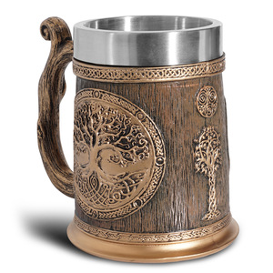 Tasses à bière Viking 3D personnalisées, mug original avec runes, mug en résine Thor, arbre de vie médiéval, taza vikinga - Product Image 3