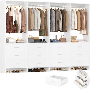 Nouveau design de garde-robe <span class=keywords><strong>en</strong></span> <span class=keywords><strong>bois</strong></span> moderne dressing cintre Portable garde-robe système de support de placard ouvert - Product Image 5