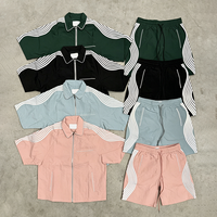 Setelan Olahraga Pria YYSY OEM Custom Musim Panas Bahan Polyester Nylon Windbreaker Zip Ukuran Besar Bermotif