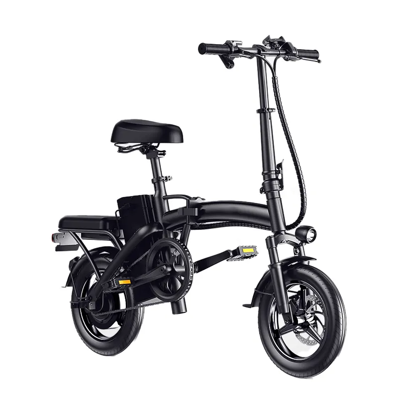 HEZZO yeni 14 inç 48V foldable katlanabilir mini elektrikli bisiklet 250W Alu alaşım 6 hız disk fren yağ lastik moped kentsel ucuz Ebike