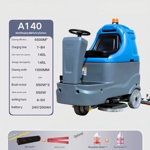 <b>Walk</b> Behind Floor Sweeper Scrubber <b>Machine</b> 24V Battery Powered Compact for Retail Store Shopping Mall Cleaning - Product Image 2