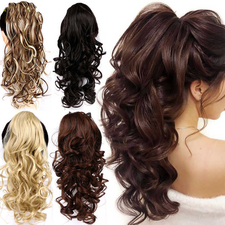 Long Wavy High Ponytail Hair (Brown)