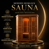 Sauna infrarouge pour 2-3 personnes, cabane modulaire en cèdre canadien, spa intérieur/extérieur pour la maison