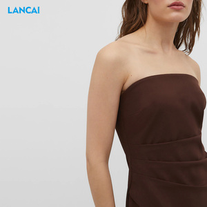 Robes décontractées solides pour femmes Mini robe à fronces pour femmes - Product Image 3