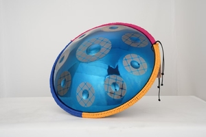 Fábrica Nuevo diseño Electroplate Color Handpan Hecho a mano 22 ''<span class=keywords><strong>432</strong></span> <span class=keywords><strong>440</strong></span> <span class=keywords><strong>HZ</strong></span> 9 10 Note Handpan Drum Instrument - Product Image 6