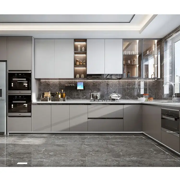 Built-In Cupboards For Frniture Acrylic Modern Aluminium Kitchen Cabinet Design