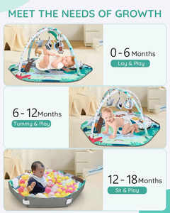 Jouets sensoriels 4 en 1, tapis d'éveil et de jeu pour bébé, antidérapant, lavable, doux, personnalisé, tapis de jeu pour bébé, tapis de temps sur le ventre pour bébé de 0 à <span class=keywords><strong>18</strong></span> <span class=keywords><strong>mois</strong></span> - Product Image 3