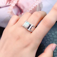 Bague en argent 925 de haute qualité, opale naturelle, minimaliste, grande bague pour homme, pour un usage quotidien