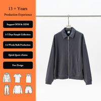 Sweat-shirt zippé en molleton français pour homme, design élégant, personnalisé, haut de gamme, tendance, uni, col rabattu