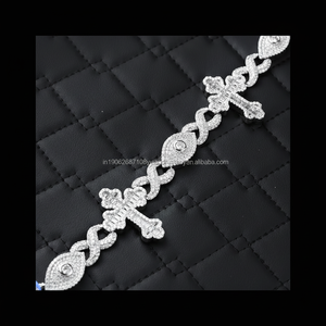 สร้อยข้อมือสุดหรูแบบ cross and Infinity Link พร้อม VVS Lab ปลูกด้วยเพชรไอซ์925เงินสเตอร์ลิง - Product Image 1