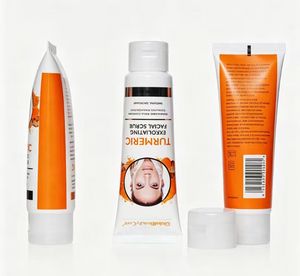 Custom Printed White Plastic Squeeze Tube with Flip <b>Cap</b> for Facial <b>Scrub</b> & Cleanser - Product Image 2