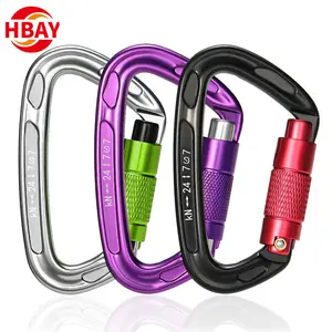 Wholesale Heavy Duty 25kn outdoor Climbing carabiner hook key chain hook Safety clip rotating hook
