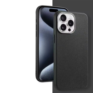Funda de Teléfono de Lujo con Textura de Cuero Liso y Soporte para iPhone 16 15 Pro Max, Cubierta Protectora con Orificio Grande - Product Image 2