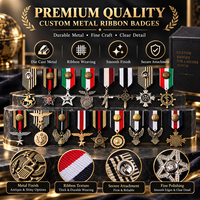 Badges en métal personnalisés OEM/ODM avec ruban, faible MOQ, logo et couleur personnalisés, commémoratifs militaires, fournisseur en gros