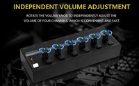 Mini amplificateur STABCL S-600, amplificateur de casque stéréo à 6 canaux, DC 12V, Interface d'entrée/sortie 6.35mm, métal, grande capacité